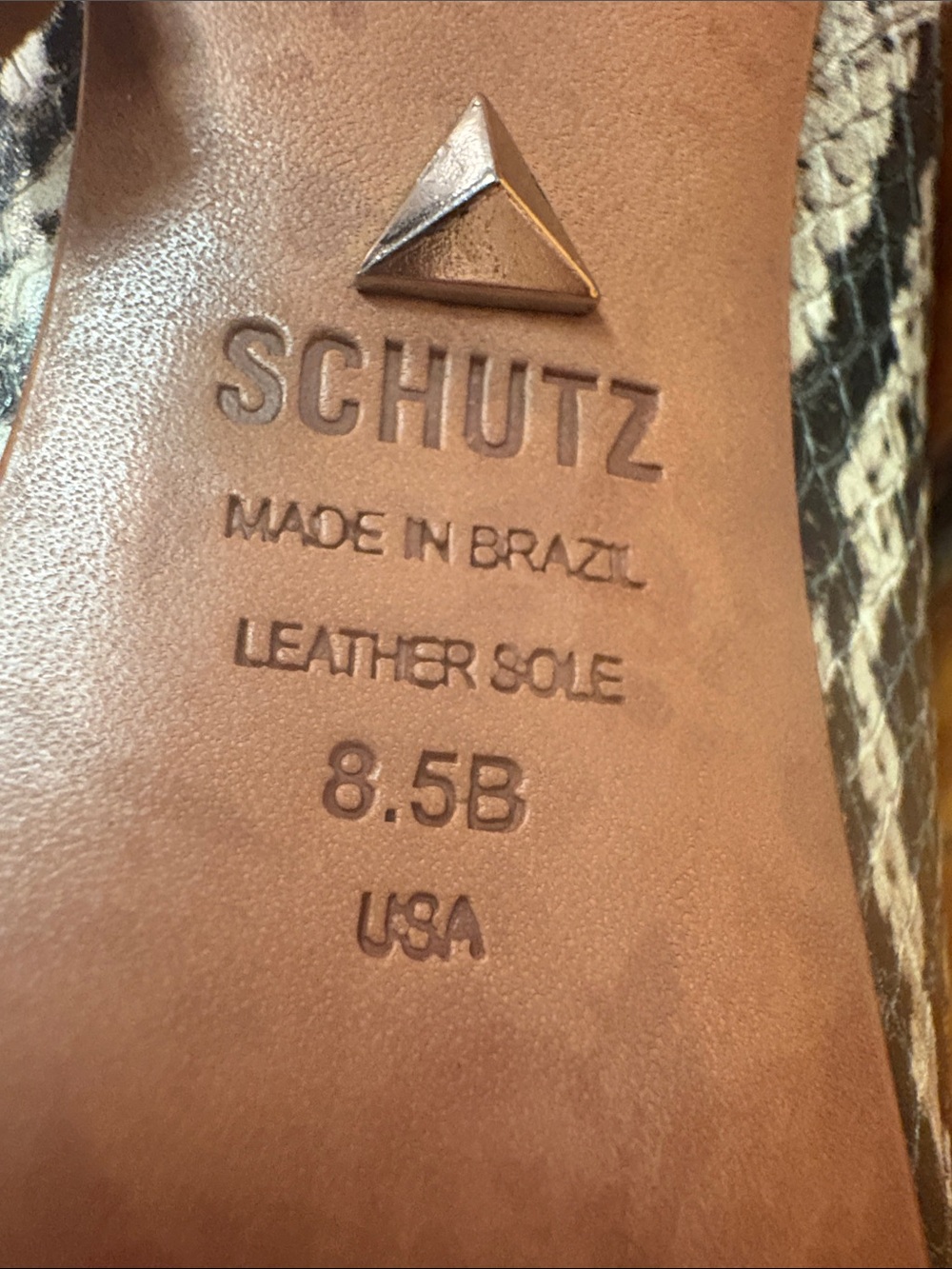 SCHUTZ Snake-Print Pointed Toe Mule Heels 👠 Size 8.5 - Picture 7 of 7